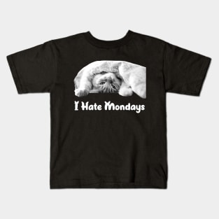 I Hate Mondays Cat Design Kids T-Shirt